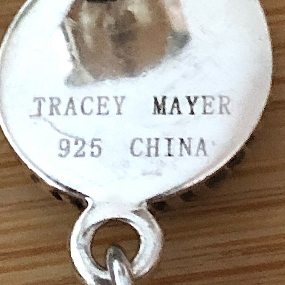 $44  Tracy Mayer Designer Estate Earrings  Sterling  10gr. TRACY MAYER 925 CHINA - Picture 2 of 5